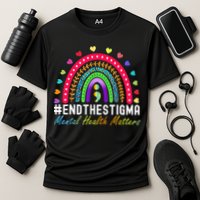 Mental Health Matters End The Stigma Rainbow Leopard Boho Performance Shirt