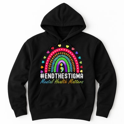 Mental Health Matters End The Stigma Rainbow Leopard Boho Hoodie