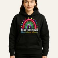 Mental Health Matters End The Stigma Rainbow Leopard Boho Hoodie