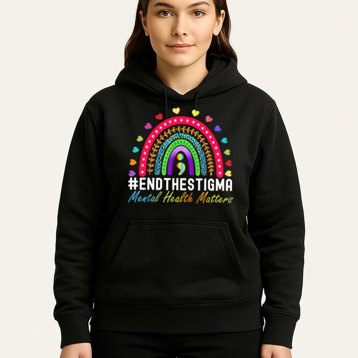 Mental Health Matters End The Stigma Rainbow Leopard Boho Hoodie
