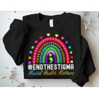 Mental Health Matters End The Stigma Rainbow Leopard Boho Sweatshirt