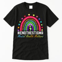 Mental Health Matters End The Stigma Rainbow Leopard Boho Tall T-Shirt