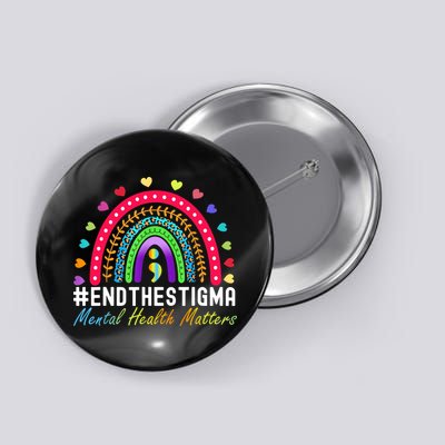 Mental Health Matters End The Stigma Rainbow Leopard Boho Button