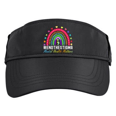 Mental Health Matters End The Stigma Rainbow Leopard Boho Adult Drive Performance Visor