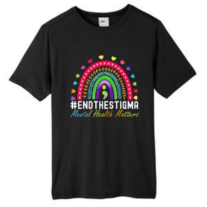 Mental Health Matters End The Stigma Rainbow Leopard Boho Tall Fusion ChromaSoft Performance T-Shirt