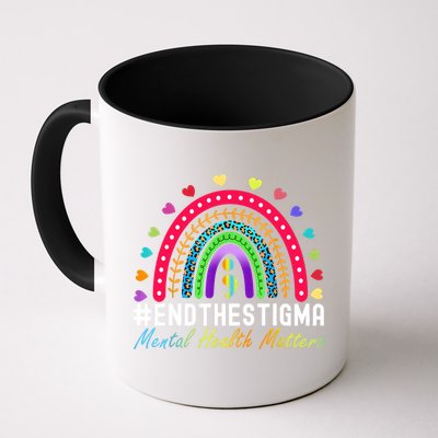 Mental Health Matters End The Stigma Rainbow Leopard Boho Mug