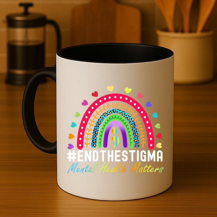 Mental Health Matters End The Stigma Rainbow Leopard Boho Mug