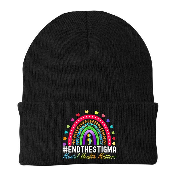 Mental Health Matters End The Stigma Rainbow Leopard Boho Beanie