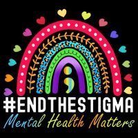 Mental Health Matters End The Stigma Rainbow Leopard Boho Drawstring Bag
