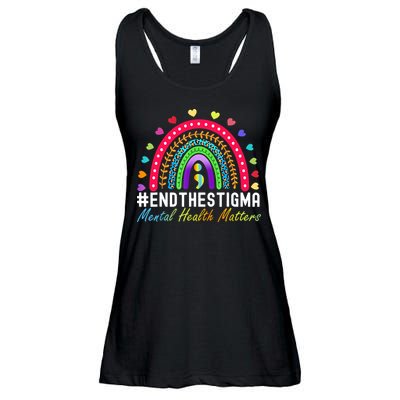 Mental Health Matters End The Stigma Rainbow Leopard Boho Ladies Essential Flowy Tank