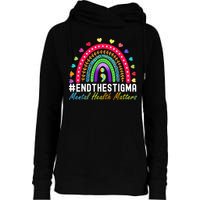 Mental Health Matters End The Stigma Rainbow Leopard Boho Womens Funnel Neck Pullover Hood