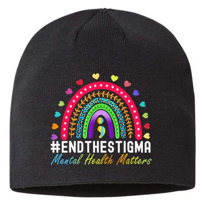 Mental Health Matters End The Stigma Rainbow Leopard Boho Sustainable Beanie