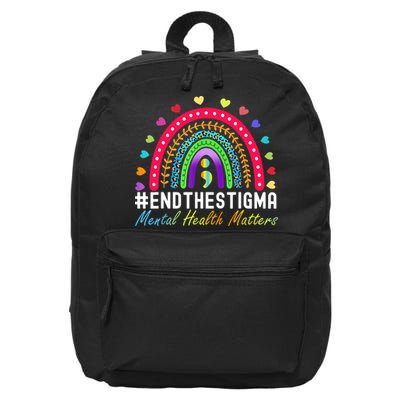 Mental Health Matters End The Stigma Rainbow Leopard Boho 16 in Basic Backpack