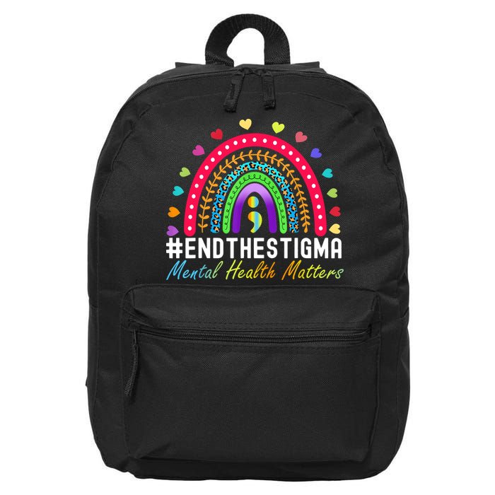 Mental Health Matters End The Stigma Rainbow Leopard Boho 16 in Basic Backpack