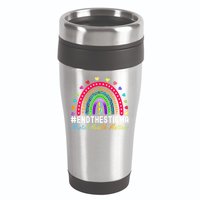 Mental Health Matters End The Stigma Rainbow Leopard Boho 16oz Travel Tumbler