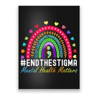 Mental Health Matters End The Stigma Rainbow Leopard Boho Poster