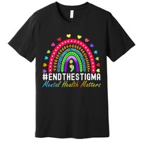 Mental Health Matters End The Stigma Rainbow Leopard Boho Premium T-Shirt