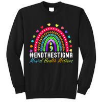 Mental Health Matters End The Stigma Rainbow Leopard Boho Tall Sweatshirt