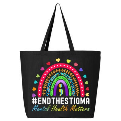 Mental Health Matters End The Stigma Rainbow Leopard Boho 25L Jumbo Tote