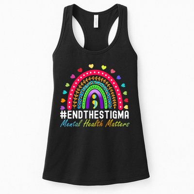 Mental Health Matters End The Stigma Rainbow Leopard Boho Womens Tank Top
