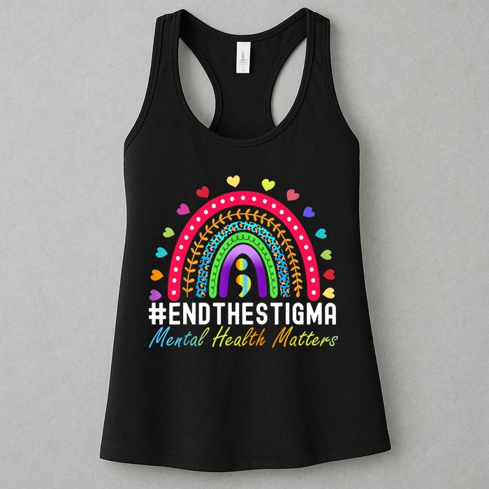 Mental Health Matters End The Stigma Rainbow Leopard Boho Womens Tank Top