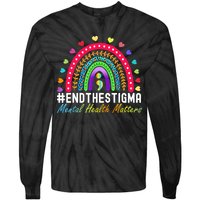 Mental Health Matters End The Stigma Rainbow Leopard Boho Tie-Dye Long Sleeve Shirt