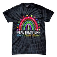 Mental Health Matters End The Stigma Rainbow Leopard Boho Tie-Dye T-Shirt