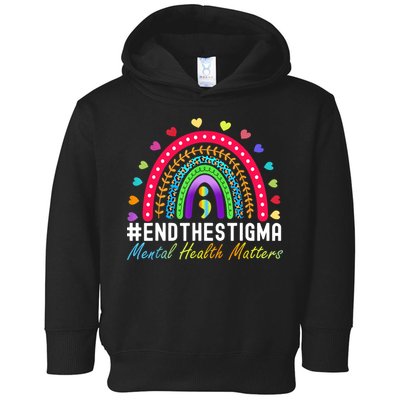 Mental Health Matters End The Stigma Rainbow Leopard Boho Toddler Hoodie