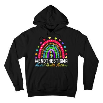 Mental Health Matters End The Stigma Rainbow Leopard Boho Tall Hoodie