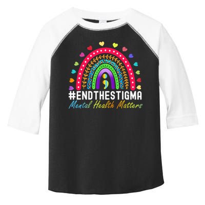 Mental Health Matters End The Stigma Rainbow Leopard Boho Toddler Fine Jersey T-Shirt