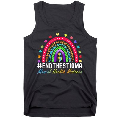 Mental Health Matters End The Stigma Rainbow Leopard Boho Tank Top