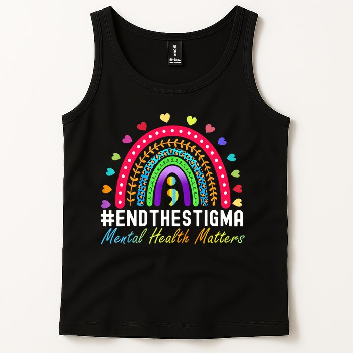 Mental Health Matters End The Stigma Rainbow Leopard Boho Tank Top