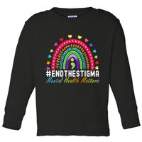 Mental Health Matters End The Stigma Rainbow Leopard Boho Toddler Long Sleeve Shirt