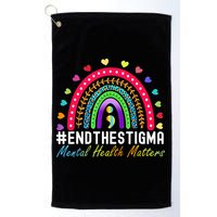 Mental Health Matters End The Stigma Rainbow Leopard Boho Golf Towel