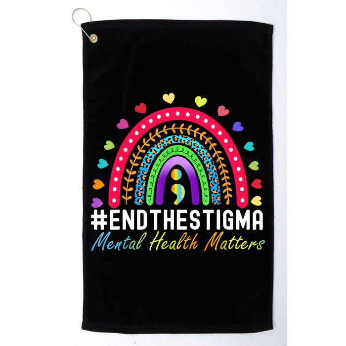 Mental Health Matters End The Stigma Rainbow Leopard Boho Golf Towel