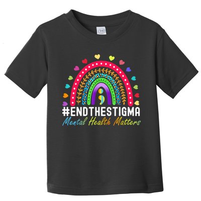 Mental Health Matters End The Stigma Rainbow Leopard Boho Toddler T-Shirt