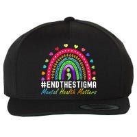 Mental Health Matters End The Stigma Rainbow Leopard Boho Wool Snapback Cap
