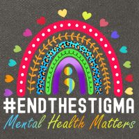 Mental Health Matters End The Stigma Rainbow Leopard Boho Cotton Canvas Backpack
