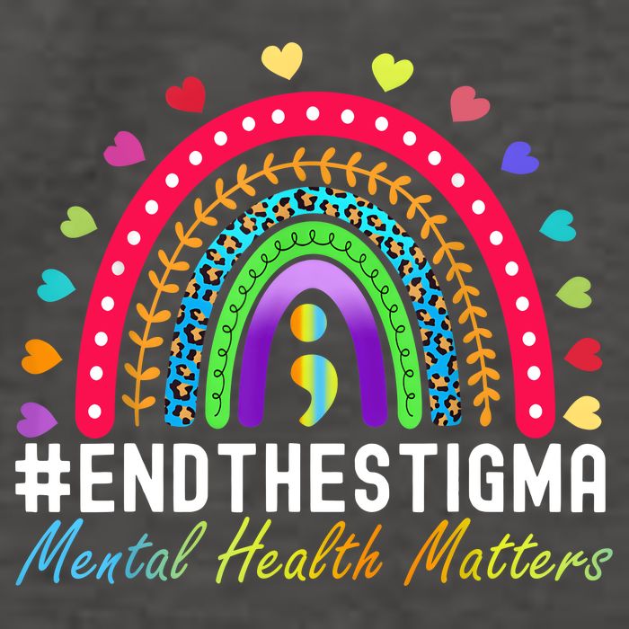 Mental Health Matters End The Stigma Rainbow Leopard Boho Vector Backpack