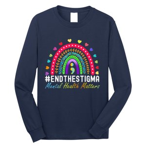 Mental Health Matters End The Stigma Rainbow Leopard Boho Long Sleeve Shirt