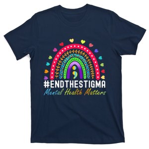 Mental Health Matters End The Stigma Rainbow Leopard Boho T-Shirt