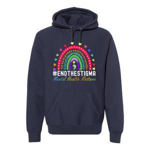 Mental Health Matters End The Stigma Rainbow Leopard Boho Premium Hoodie