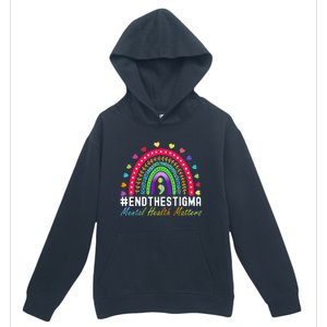 Mental Health Matters End The Stigma Rainbow Leopard Boho Urban Pullover Hoodie