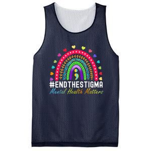 Mental Health Matters End The Stigma Rainbow Leopard Boho Mesh Reversible Basketball Jersey Tank