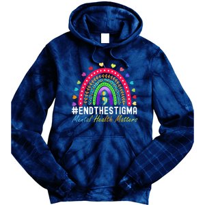 Mental Health Matters End The Stigma Rainbow Leopard Boho Tie Dye Hoodie