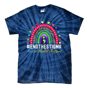 Mental Health Matters End The Stigma Rainbow Leopard Boho Tie-Dye T-Shirt