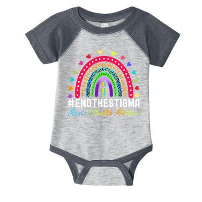 Mental Health Matters End The Stigma Rainbow Leopard Boho Infant Baby Jersey Bodysuit