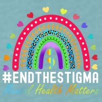 Mental Health Matters End The Stigma Rainbow Leopard Boho Sueded Cloud Jersey T-Shirt