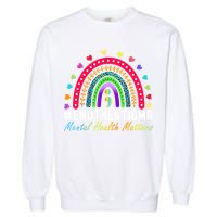 Mental Health Matters End The Stigma Rainbow Leopard Boho Garment-Dyed Sweatshirt