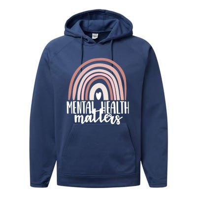 Mental Health Matters Gift Hu Brain Illness Awareness Meaningful Gift Performance Fleece Hoodie